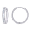925 Sterling Silver Womens Cubic-Zirconia Single Row Endless Hoop Earrings
