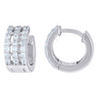925 Sterling Silver Womens Cubic-Zirconia Triple Row Endless Hoop Earrings