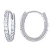 925 Sterling Silver Womens Cubic-Zirconia Single Row Endless Hoop Earrings