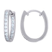 925 Sterling Silver Womens Cubic-Zirconia Single Row Endless Hoop Earrings
