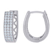 925 Sterling Silver Womens Cubic-Zirconia Triple Row Endless Hoop Earrings