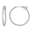 925 Sterling Silver Womens Cubic-Zirconia Single Row Endless Hoop Earrings