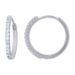 925 Sterling Silver Womens Cubic-Zirconia Single Row Endless Hoop Earrings