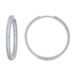 925 Sterling Silver Womens Cubic-Zirconia Single Row Endless Hoop Earrings