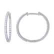 925 Sterling Silver Womens Cubic-Zirconia Single Row Endless Hoop Earrings