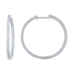 925 Sterling Silver Womens Cubic-Zirconia Single Row Endless Hoop Earrings
