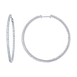 925 Sterling Silver Womens Cubic-Zirconia Single Row Endless Hoop Earrings