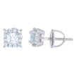 925 Sterling Silver Womens Princess-Cut Round Cubic-Zirconia Square Fashion Stud Earrings