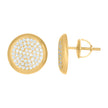 925 Sterling Silver Yellow-Tone Mens Cubic-Zirconia Fashion Stud Earrings
