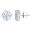 925 Sterling Silver Mens Baguette Round Cubic-Zirconia Fashion Stud Earrings