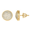 925 Sterling Silver Yellow-Tone Mens Cubic-Zirconia Fashion Stud Earrings
