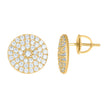 925 Sterling Silver Yellow-Tone Mens Cubic-Zirconia Fashion Stud Earrings
