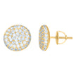 925 Sterling Silver Yellow-Tone Mens Cubic-Zirconia Fashion Stud Earrings