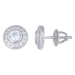 925 Sterling Silver Womens Cubic-Zirconia Round Fashion Stud Earrings