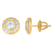 925 Sterling Silver Yellow-Tone Womens Cubic-Zirconia Round Fashion Stud Earrings