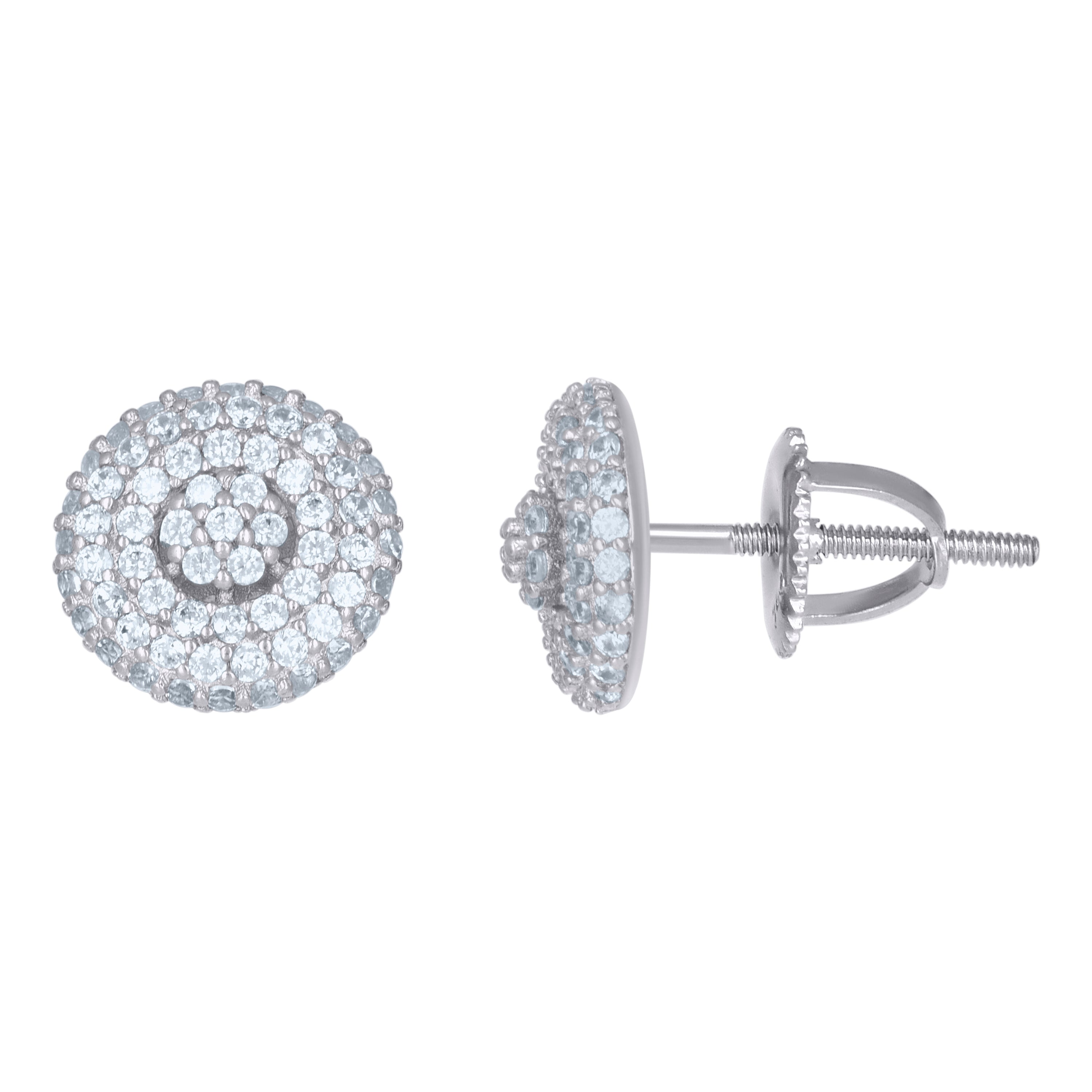 925 Sterling Silver Mens Cubic-Zirconia Fashion Stud Earrings