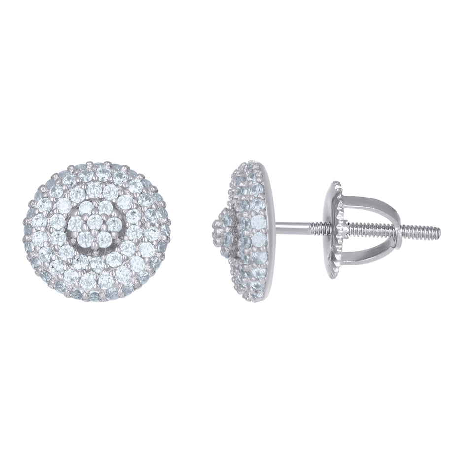 925 Sterling Silver Mens Cubic-Zirconia Fashion Stud Earrings