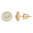 925 Sterling Silver Yellow-Tone Mens Cubic-Zirconia Fashion Stud Earrings