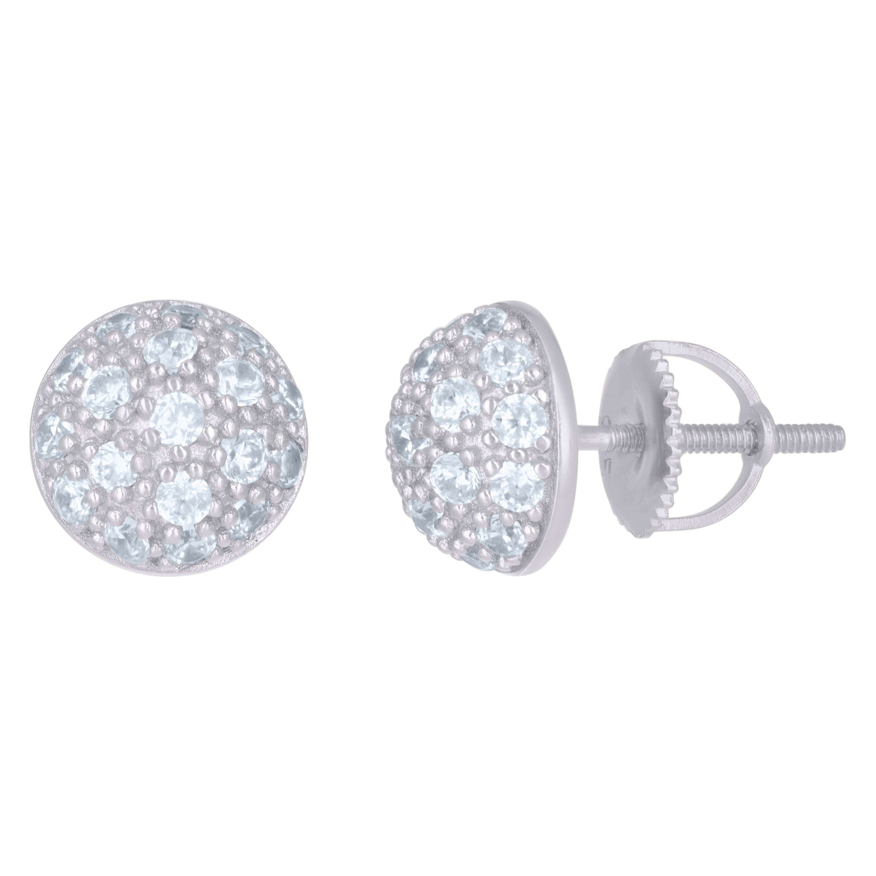 925 Sterling Silver Mens Cubic-Zirconia Fashion Stud Earrings