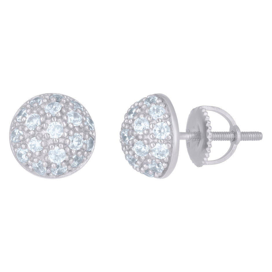 925 Sterling Silver Mens Cubic-Zirconia Fashion Stud Earrings