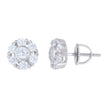 925 Sterling Silver Womens Cubic-Zirconia Flower Fashion Stud Earrings