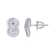 925 Sterling Silver Womens Baguette Cubic-Zirconia Infinity Stud Earrings