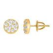 925 Sterling Silver Yellow-Tone Womens Cubic-Zirconia Round Fashion Stud Earrings