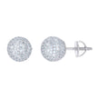 925 Sterling Silver Mens Cubic-Zirconia Ball Stud Earrings