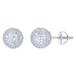 925 Sterling Silver Mens Cubic-Zirconia Ball Stud Earrings