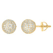 925 Sterling Silver Yellow-Tone Mens Cubic-Zirconia Ball Stud Earrings