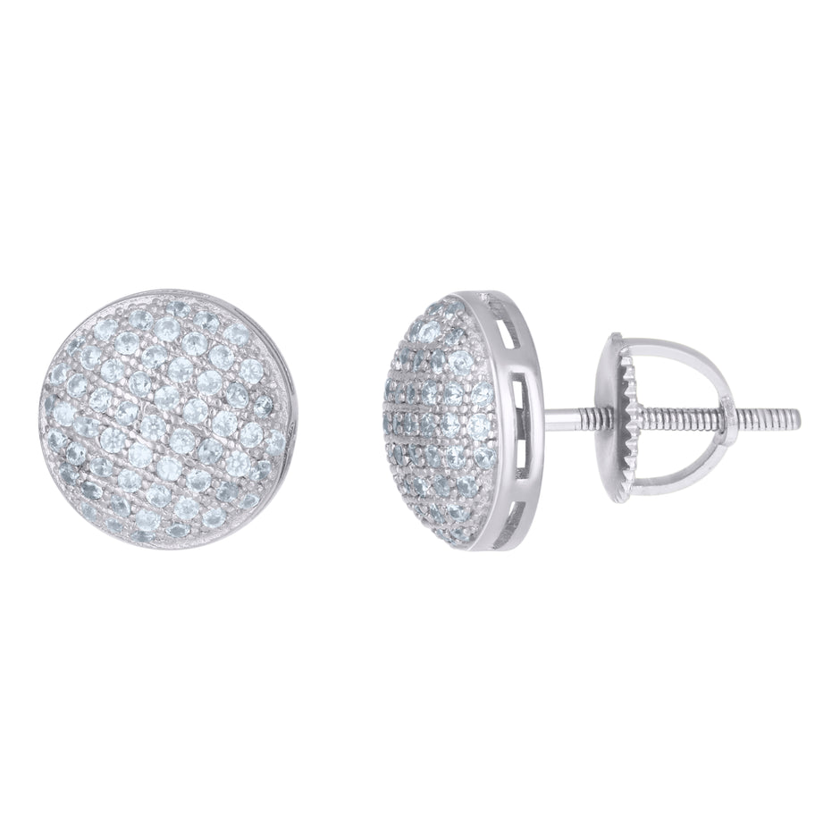 925 Sterling Silver Mens Cubic-Zirconia Fashion Stud Earrings