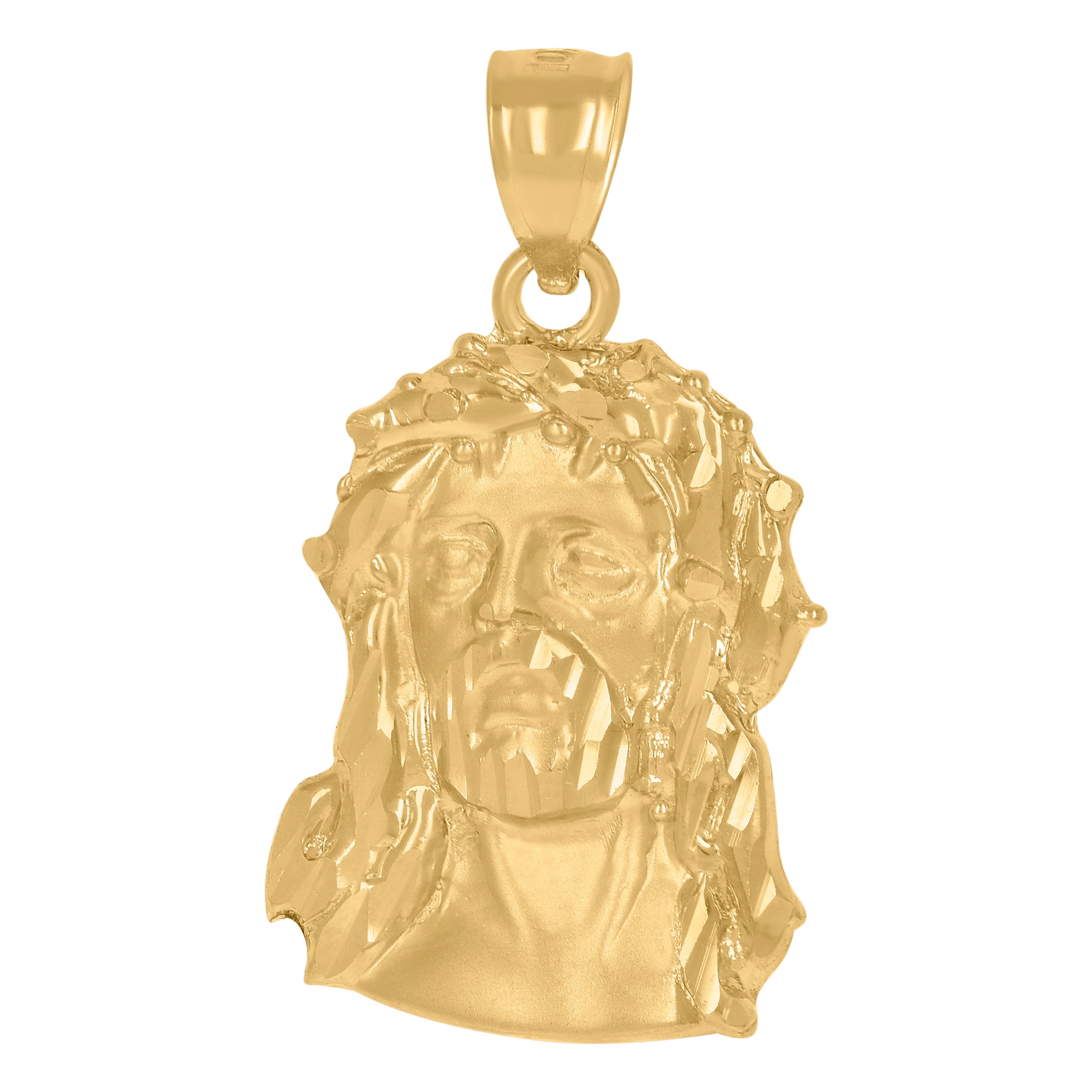 10Kt Yellow Gold Mens Jesus Religious Charm Pendant