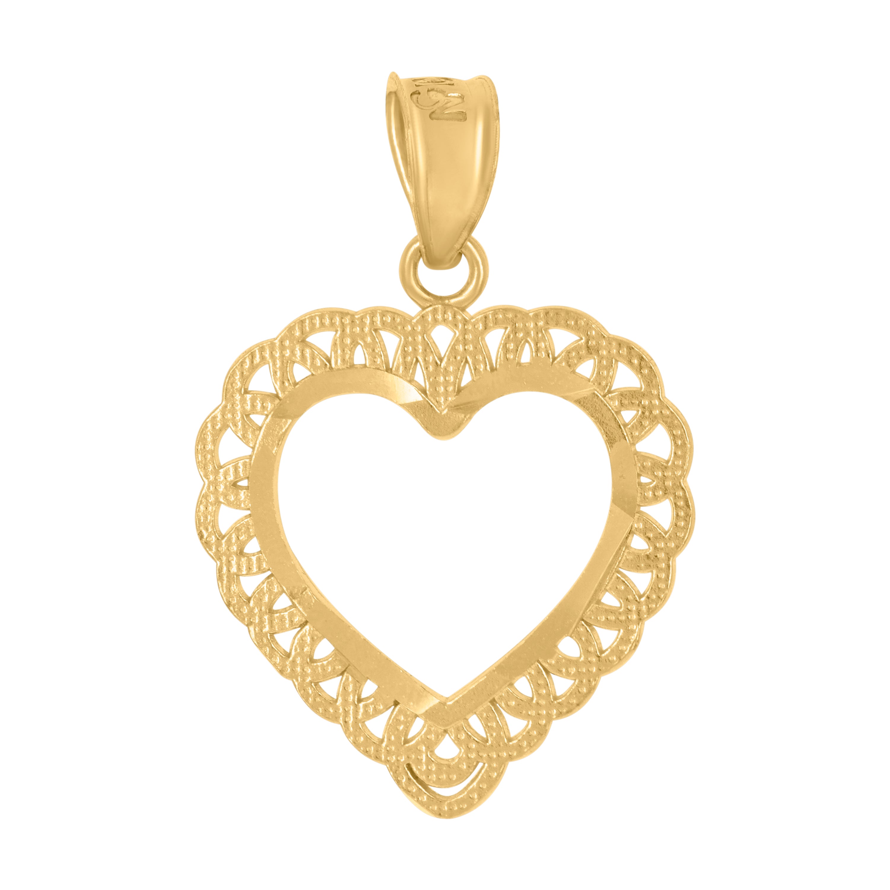 10Kt Yellow Gold Womens Heart Charm Pendant