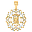 10kt Yellow Gold Unisex Cubic-Zirconia Jesus Religious Charm Pendant