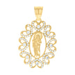 10kt Yellow Gold Mens Cubic-Zirconia St. Jude Religious Charm Pendant 