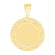 10kt Yellow Gold Mens Nugget Medallion Fashion Charm Pendant