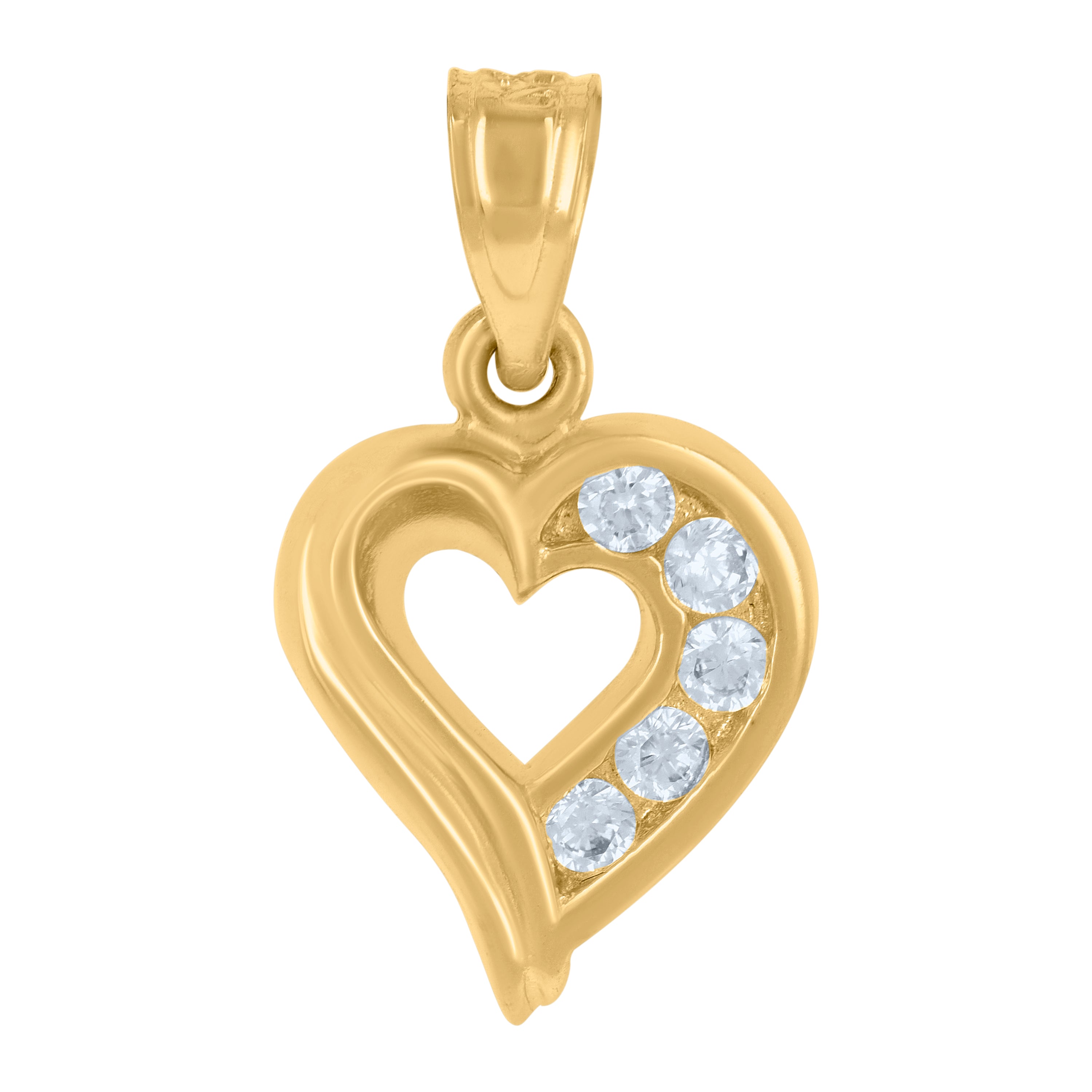 10Kt Yellow Gold Womens Heart Charm Pendant