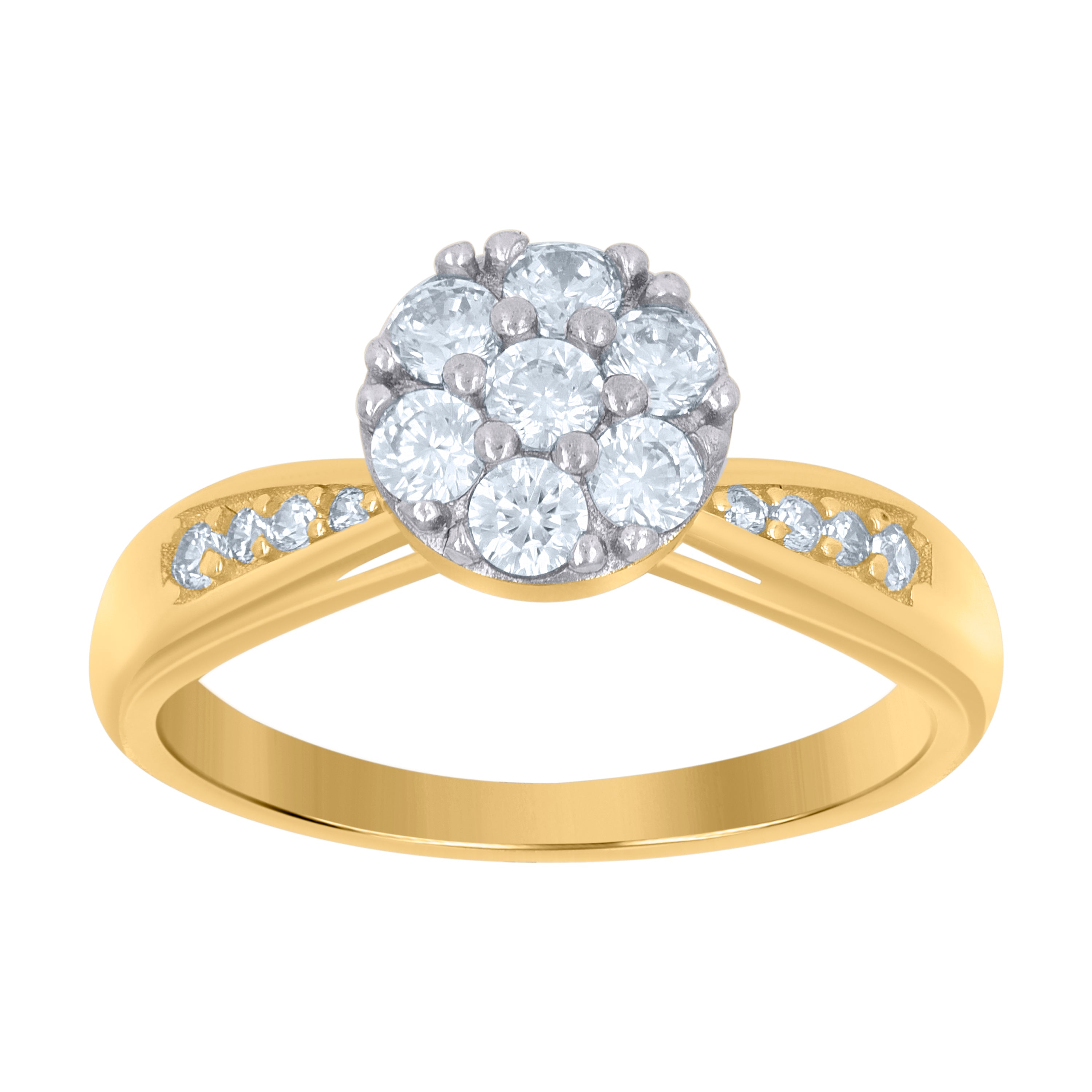 10kt Two-Tone Gold Womens Cubic-Zirconia Fashion Ring 