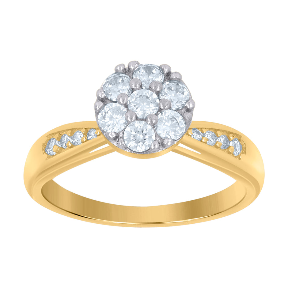 10kt Two-Tone Gold Womens Cubic-Zirconia Fashion Ring 