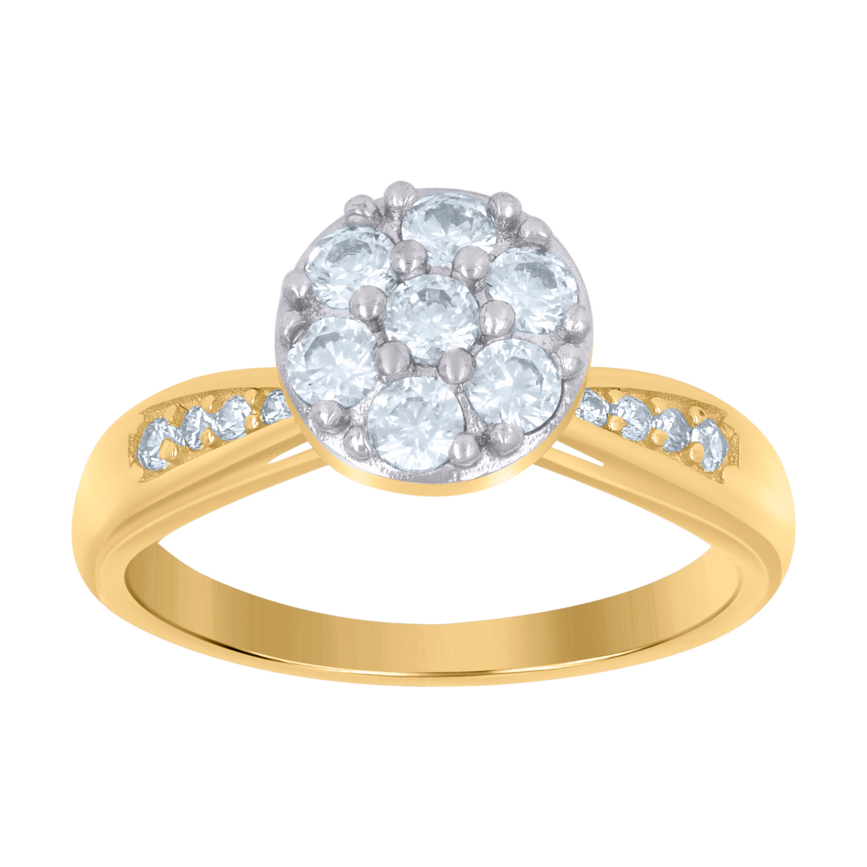 10kt Two-Tone Gold Womens Cubic-Zirconia Fashion Ring 