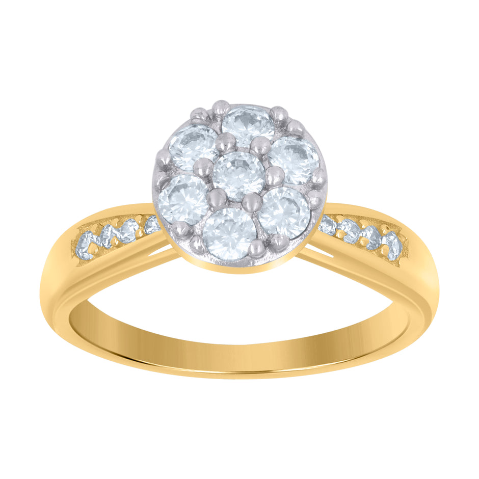 10kt Two-Tone Gold Womens Cubic-Zirconia Fashion Ring 