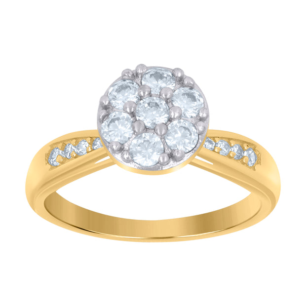 10kt Two-Tone Gold Womens Cubic-Zirconia Fashion Ring 