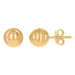 14Kt Yellow Gold Womens 8mm Ball Stud Earrings