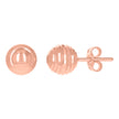 14Kt Rose Gold Womens 8mm Ball Stud Earrings