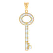 10kt Yellow Gold Mens Cubic-Zirconia Key Charm Pendant