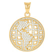 10kt Yellow Gold Mens Cubic-Zirconia World Map Globe Maps Charm Pendant