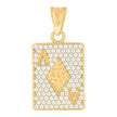 10kt Yellow Gold Mens Cubic-Zirconia Playing Cards Ace Of Spades Gambling Fashion Charm Pendant