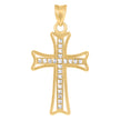 10Kt Two-Tone Gold Unisex Cross Religious Charm Pendant