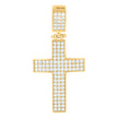 10Kt Yellow Gold Mens Cubic-Zirconia Cross Religious Charm Pendant