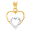 10Kt Two-Tone Gold Womens Cubic-Zirconia Heart In Heart Charm Pendant